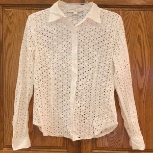 Boston Proper White Button Down Blouse